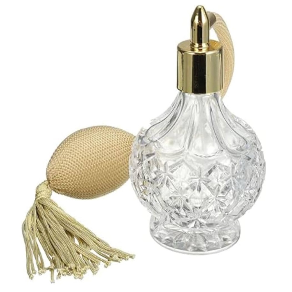 Elegant Crystal Perfume‎ Atomizer with Gold Accents